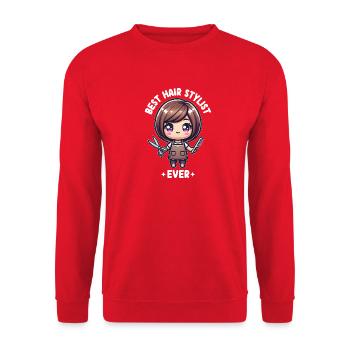 Bester Friseur aller Zeiten - Unisex Pullover - Rot - Vorne - Alina (178cm) & Michal (187cm)