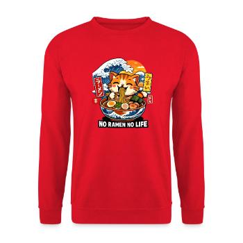 Ramen Is Life - Unisex Sweatshirt - red - Front - Alina (178cm) & Michal (187cm)
