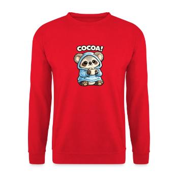 Sweat à capuche Cocoa Panda - Sweat-shirt Unisexe - rouge - Devant - Alina (178cm) & Michal (187cm)