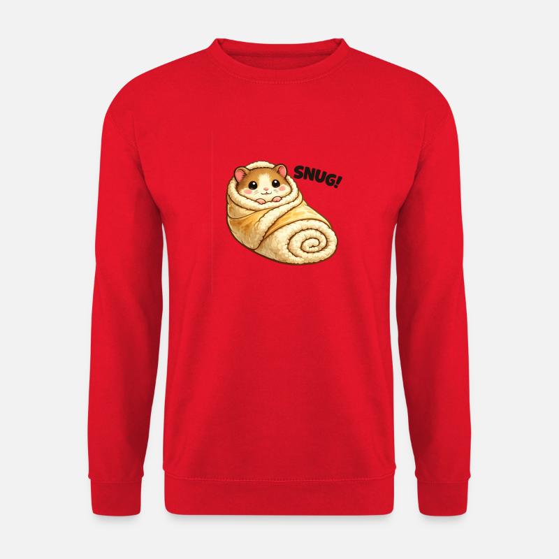 Kuscheliger Hamster in Decke - Unisex Pullover - Rot