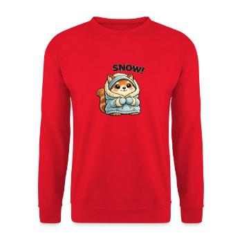 Fox in winter sweater - Unisex Sweatshirt - red - Front - Alina (178cm) & Michal (187cm)
