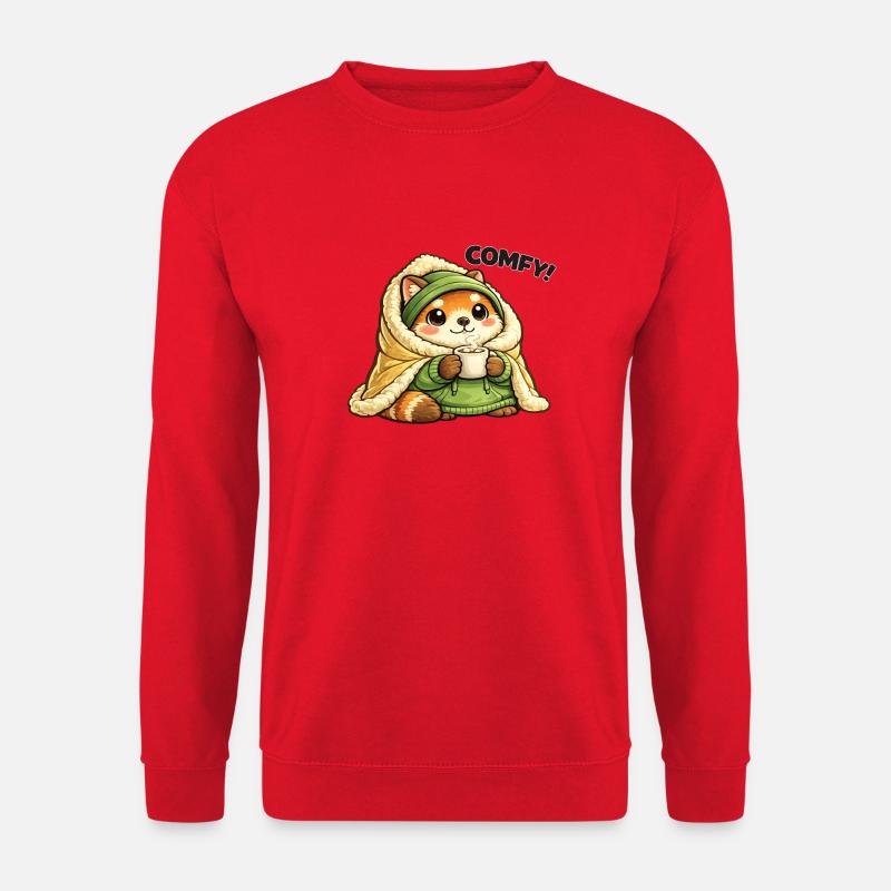Cuddly panda in winter coat - Unisex Sweatshirt - red
