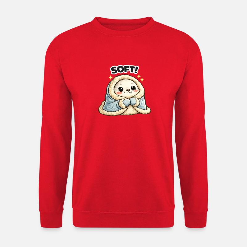 Kuschel-Maskottchen im Wintermantel - Unisex Pullover - Rot