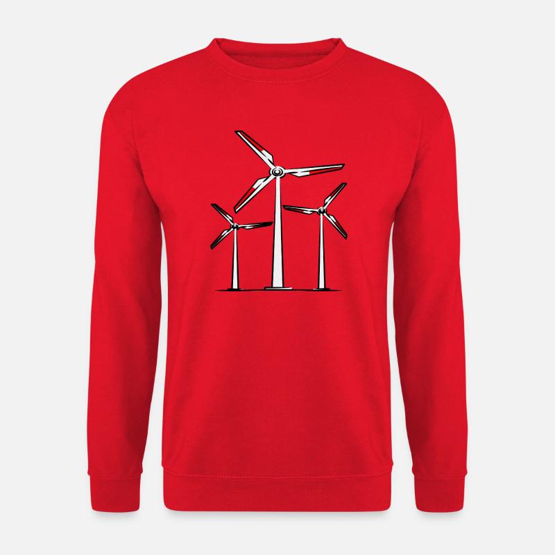 Klimawandel Windrad Windkraft Umweltschutz  - Unisex Pullover - Rot