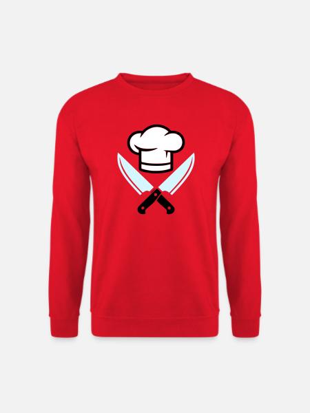 Chef's Hat Knife Logo - Unisex Sweatshirt - red