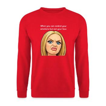 When you can control your emotions but not your... - Unisex Sweatshirt - red - Front - Alina (178cm) & Michal (187cm)