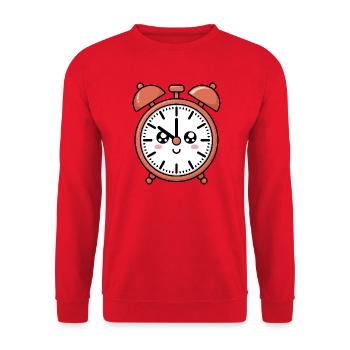 Wecker - Unisex Pullover - Rot - Vorne - Alina (178cm) & Michal (187cm)