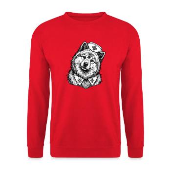 Eurasier | Nurse - Unisex Pullover - Rot - Vorne - Alina (178cm) & Michal (187cm)