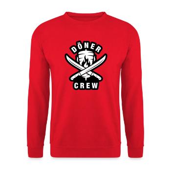 Döner Crew - Unisex Pullover - Rot - Vorne - Alina (178cm) & Michal (187cm)