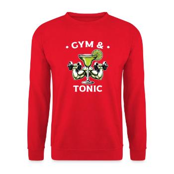 Gym & Tonic : Mixer musclé - Sweat-shirt Unisexe - rouge - Devant - Alina (178cm) & Michal (187cm)