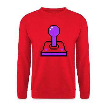 Arcade Joystick Retro Konsole - Unisex Pullover - Rot - Vorne - Alina (178cm) & Michal (187cm)