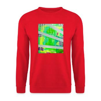 Neon Kaleido Abstract - Unisex Sweatshirt - red - Front - Alina (178cm) & Michal (187cm)
