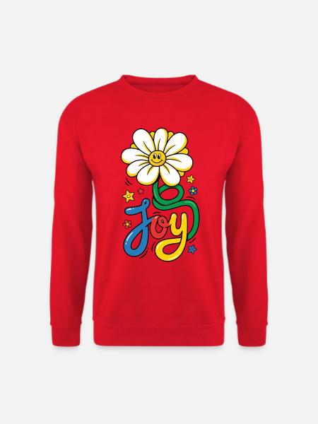 Joy Gänseblümchen Pop Art Blume - Unisex Pullover - Rot