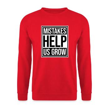 Les erreurs nous aident à développer une croissance motivante drôle - Sweat-shirt Unisexe - rouge - Devant - Alina (178cm) & Michal (187cm)
