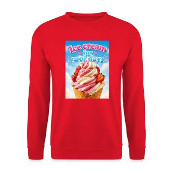 Glace pour les jours froids - Sweat-shirt Unisexe - rouge - Devant - Alina (178cm) & Michal (187cm)