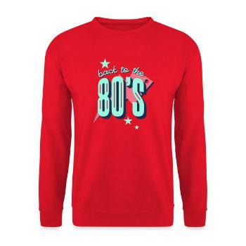 Back to the 80s Neon Retro - Unisex Sweatshirt - red - Front - Alina (178cm) & Michal (187cm)
