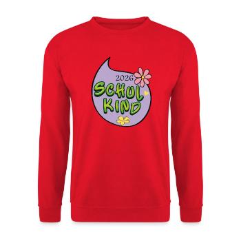 Schulkind 2026  - Unisex Pullover - Rot - Vorne - Alina (178cm) & Michal (187cm)