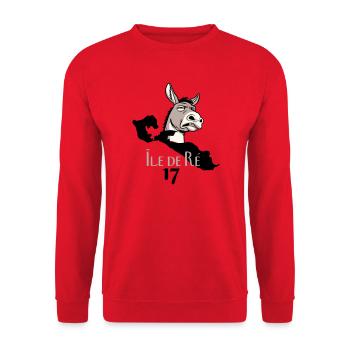 Ane Île de Ré Vintage - Sweat-shirt Unisexe - rouge - Devant - Alina (178cm) & Michal (187cm)