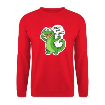 Lizard, Eidechse - Unisex Pullover - Rot - Vorne - Alina (178cm) & Michal (187cm)