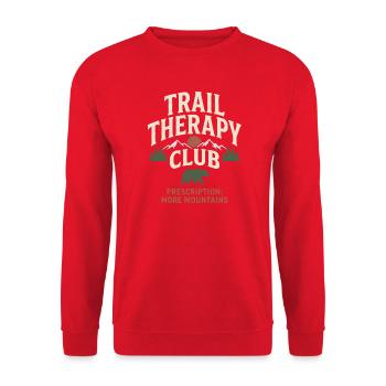 Mountains - Trail Therapy Club - Unisex Sweatshirt - red - Front - Alina (178cm) & Michal (187cm)