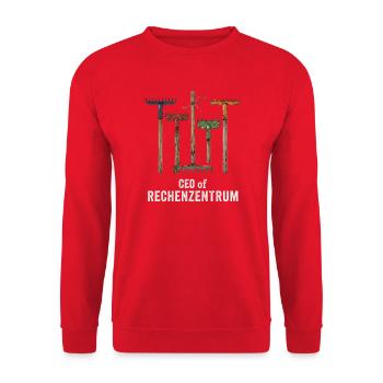 CEO of Rechenzentrum Leiter Programmierer - Unisex Pullover - Rot - Vorne - Alina (178cm) & Michal (187cm)