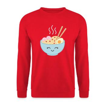 Mix-Ramen-Bowl - Unisex Pullover - Rot - Vorne - Alina (178cm) & Michal (187cm)