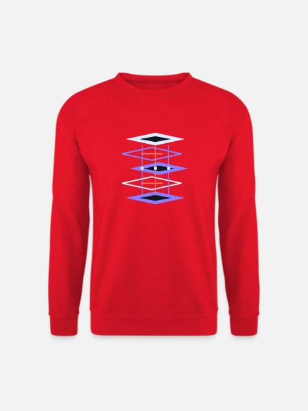 Geometrisches Gitterprisma - Unisex Pullover - Rot