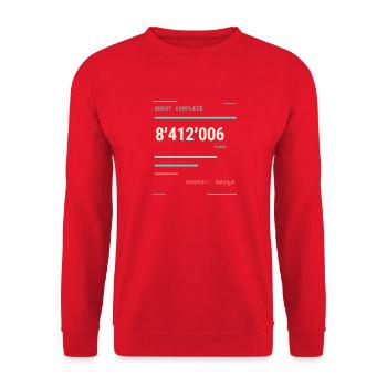 Neonzähler Anfrage abgeschlossen - Unisex Pullover - Rot - Vorne - Alina (178cm) & Michal (187cm)