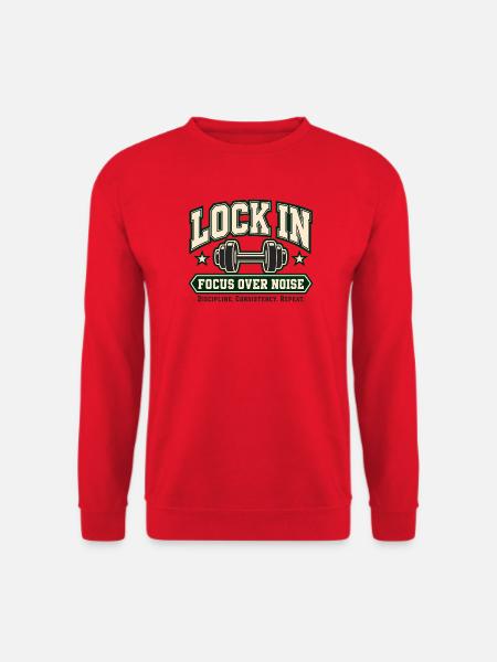 Lock In – Fokus statt Lärm - Unisex Pullover - Rot