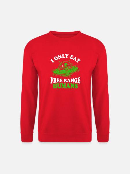 Außerirdischer Appetit auf Freie Range Menschen - Unisex Pullover - Rot