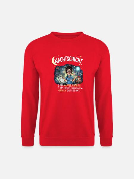 NachtSchicht Chaos Kaffee - Unisex Pullover - Rot