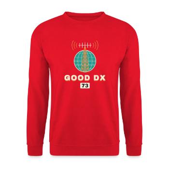 Good DX 73 – Amateurfunk - Unisex Pullover - Rot - Vorne - Alina (178cm) & Michal (187cm)