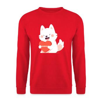 Chien aimant sa mère - Sweat-shirt Unisexe - rouge - Devant - Alina (178cm) & Michal (187cm)