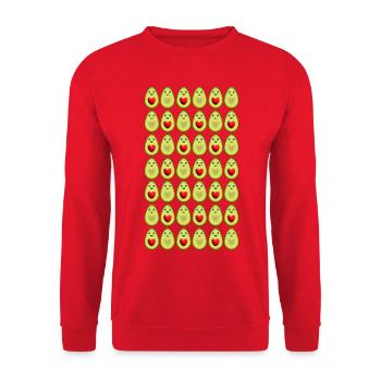Herz Avocados mit vielen Herzen. - Unisex Pullover - Rot - Vorne - Alina (178cm) & Michal (187cm)