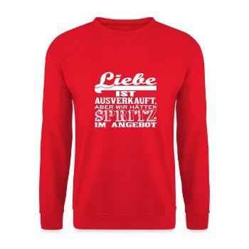 Liebe ist ausverkauft SPRITZ - Unisex Pullover - Rot - Vorne - Alina (178cm) & Michal (187cm)
