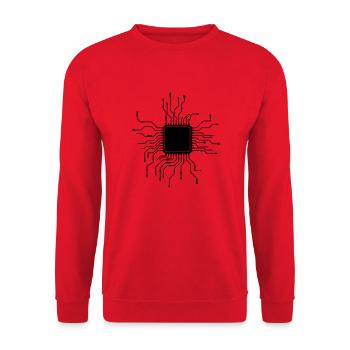 processor cpu wires wire cabling computer - Unisex Sweatshirt - red - Front - Alina (178cm) & Michal (187cm)