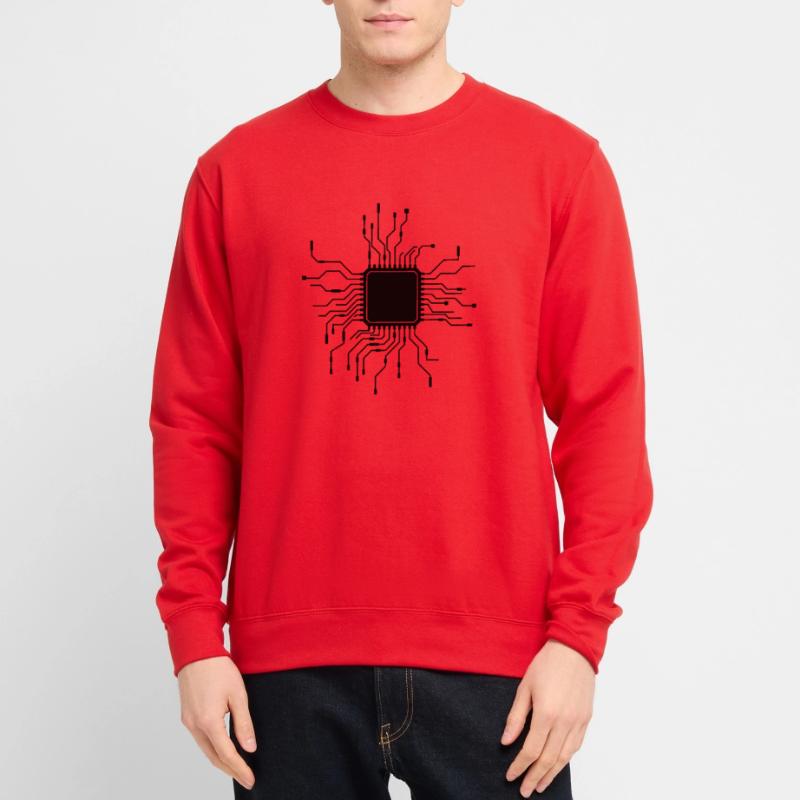 processor cpu wires wire cabling computer Unisex Sweatshirt