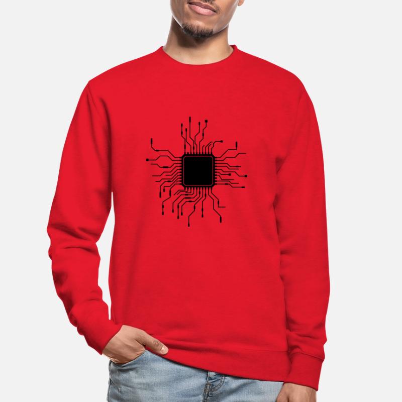 processor cpu wires wire cabling computer Unisex Sweatshirt