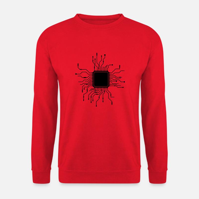 prozessor cpu leitungen draht verkabelung computer - Unisex Pullover - Rot
