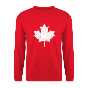 Feuille d’érable vintage - Sweat-shirt Unisexe - rouge - Devant - Alina (178cm) & Michal (187cm)
