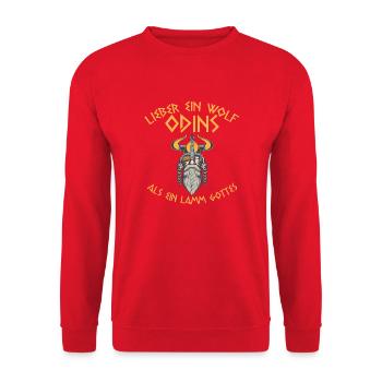 Wolf Odins lamm gottes Geschenk Dänemark Nord - Unisex Pullover - Rot - Vorne - Alina (178cm) & Michal (187cm)