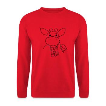 giraffe - Unisex Sweatshirt - red - Front - Alina (178cm) & Michal (187cm)