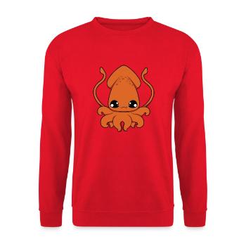 Tintenfisch - Unisex Pullover - Rot - Vorne - Alina (178cm) & Michal (187cm)