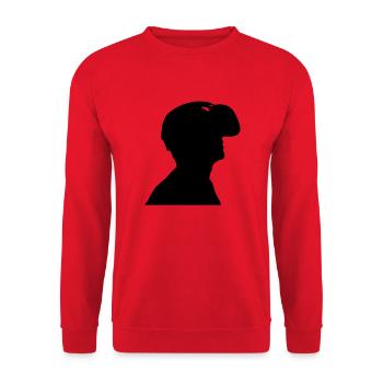 VR Glasses virtual reality Gamer Man Gaming Vector - Unisex Sweatshirt - red - Front - Alina (178cm) & Michal (187cm)
