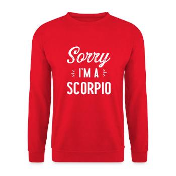 Sorry i am a scorpio horoscope zodiac sign - Sweat-shirt Unisexe - rouge - Devant - Alina (178cm) & Michal (187cm)