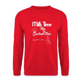 MIlk et biscuits blanc design - Milk Time - Sweat-shirt Unisexe - rouge - Devant - Alina (178cm) & Michal (187cm)