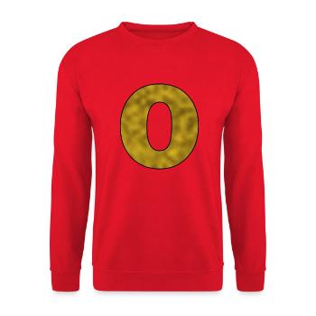 Lettre O Or - Sweat-shirt Unisexe - rouge - Devant - Alina (178cm) & Michal (187cm)