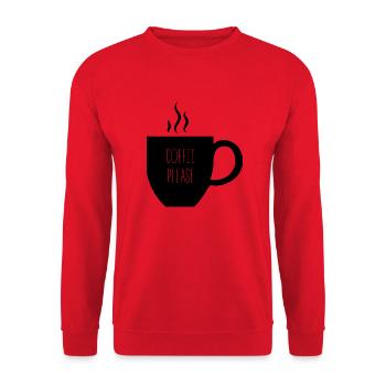 Kaffee - Unisex Pullover - Rot - Vorne - Alina (178cm) & Michal (187cm)