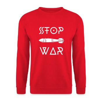 STOP WAR 3 - Sweat-shirt Unisexe - rouge - Devant - Alina (178cm) & Michal (187cm)