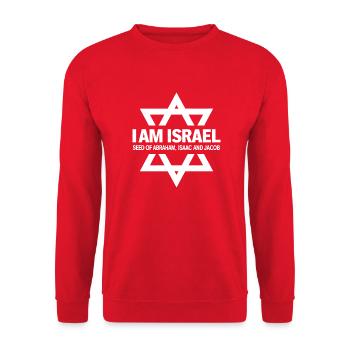 Pride Israelite: Seeds of Abraham, Isaac and Jacob - Unisex Sweatshirt - red - Front - Alina (178cm) & Michal (187cm)